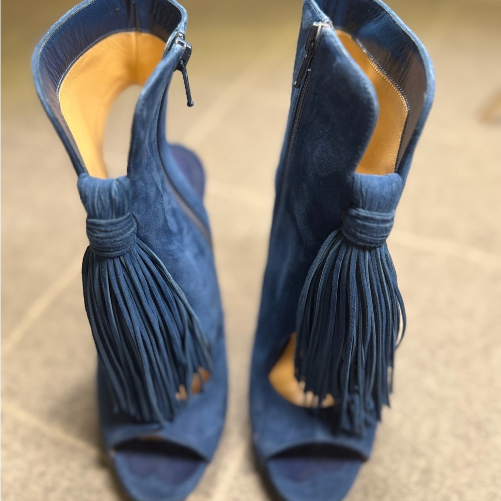 Christian Louboutin Mesh Upper Boots blue
